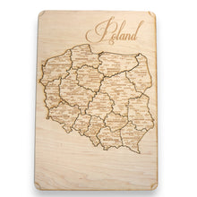 Load image into Gallery viewer, Poland Puzzle Map - Art Kit - Raw Wood 12x18 Inches - 17 Pieces - With Stand