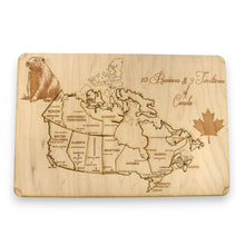 Load image into Gallery viewer, Canada Map - Puzzle Map - Art Kit - Raw Wood 18x12 Inches - 18 pieces - With Stand