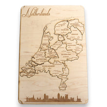 Load image into Gallery viewer, Netherlands Puzzle Map - Art Kit - Raw Wood 12x18 Inches - 18 Pieces - With Stand
