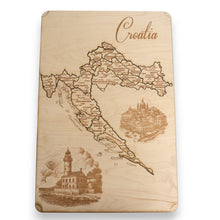 Load image into Gallery viewer, Croatia Puzzle Map - Art Kit - Raw Wood 12x18 Inches - 23 Pieces - With Stand
