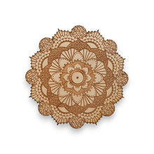 Load image into Gallery viewer, Henna Flower Raw Wood Coaster/Disc qty 1 - 5x5 Inches