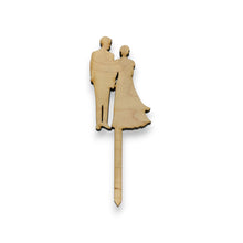 Load image into Gallery viewer, Cake Topper - Wedding Bride and Groom - Raw Wood