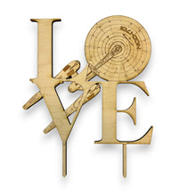 Load image into Gallery viewer, Cake Topper - Love Sign Starship - 7x7 inches - Raw Wood