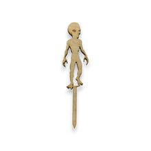 Load image into Gallery viewer, Cake Topper - Alien - Raw Wood