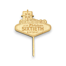 Load image into Gallery viewer, Cake Topper - PERSONALIZED - Fabulous 60th Birthday - with your age - Raw Wood