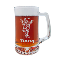 Load image into Gallery viewer, 25oz Beer mug with handle - PERSONALIZED - Longneck Giraffe