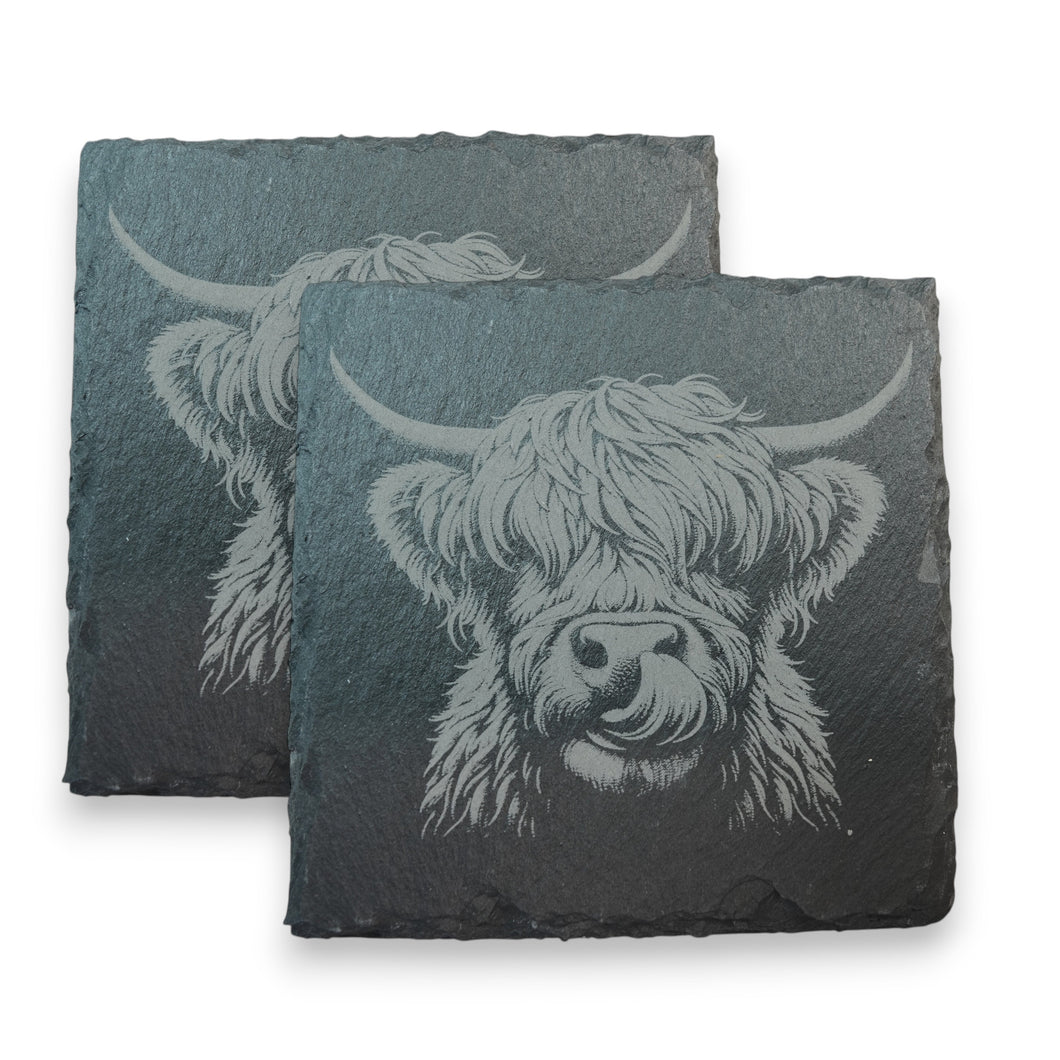 Coaster - Slate - Highland Cow - SET OF 2