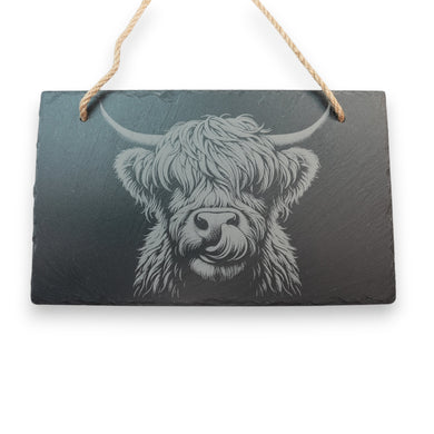 Sign - Slate - Highland Cow - 12x7in