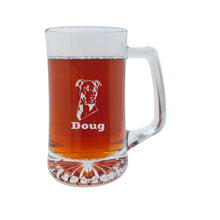Load image into Gallery viewer, 25oz Beer mug with handle - PERSONALIZED - Pit Bull