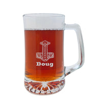 Load image into Gallery viewer, 25oz Beer mug with handle - PERSONALIZED - Mjolnir - Thor's Hammer