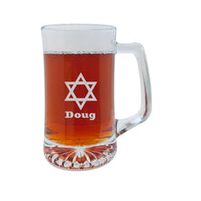 Load image into Gallery viewer, 25oz Beer mug with handle - PERSONALIZED - Star of David