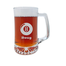 Load image into Gallery viewer, 25oz Beer mug with handle - PERSONALIZED - Eight Ball - Pool