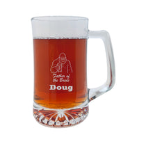 Load image into Gallery viewer, 25oz Beer mug with handle - PERSONALIZED - Bigfoot Father of the Bride - Sasquatch