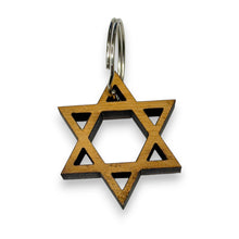 Load image into Gallery viewer, Keychain - Cedar Picket - Star of David - 2.5x2.2 Inches