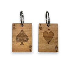 Load image into Gallery viewer, Keychain - Cedar Picket - Aces Hearts and Spades (BOTH) - 2.8x2 Inches