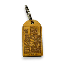 Load image into Gallery viewer, Keychain - Cedar Picket - Death Tarot Card - 2.8x1.5 Inches