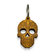Load image into Gallery viewer, Keychain - Cedar Picket - Sugar Skull Day of the Dead - 3x2 Inches