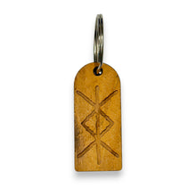 Load image into Gallery viewer, Keychain - Cedar Picket - Viking Protection Rune - 2.75x1.2 Inches
