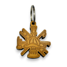 Load image into Gallery viewer, Keychain - Cedar Picket - Firefighter Emblem - 2.8x2.5 Inches