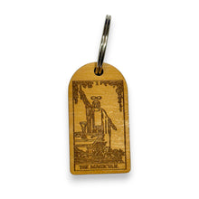 Load image into Gallery viewer, Keychain - Cedar Picket - The Magician Tarot Card - 2.8x1.5 Inches