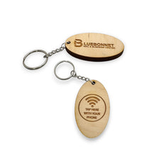 Load image into Gallery viewer, NFC (QTY 2) - PERSONALIZED AND PROGRAMMED - Keychain with your Business or text - Near Field Communication