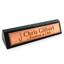 Load image into Gallery viewer, Desk Wedge Name Plate - PERSONALIZED - Fish Hook - 11 Inches