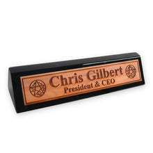 Load image into Gallery viewer, Desk Wedge Name Plate - PERSONALIZED - Demon Trap - 11 Inches
