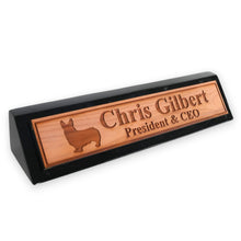 Load image into Gallery viewer, Desk Wedge Name Plate - PERSONALIZED - Corgi - 11 Inches