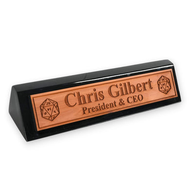 Desk Wedge Name Plate - PERSONALIZED - D20 - 11 Inches