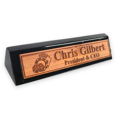 Desk Wedge Name Plate - PERSONALIZED - Casino Poker Dice - 11 Inches
