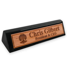 Load image into Gallery viewer, Desk Wedge Name Plate - PERSONALIZED - Celtic Tree of life - 11 Inches