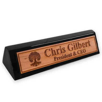 Desk Wedge Name Plate - PERSONALIZED - Celtic Tree of life - 11 Inches