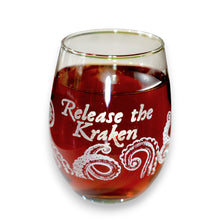 Load image into Gallery viewer, 15oz Stemless Wine Glass - Release the Kraken