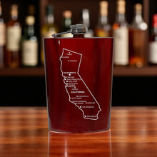 Load image into Gallery viewer, 8oz Flask - California with Cities