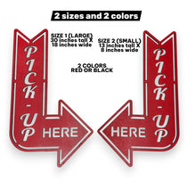 Load image into Gallery viewer, Sign - RED - Order Here and Pick up Here Left and Right Arrows signs - CUTOUT LETTERS