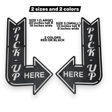 Load image into Gallery viewer, Sign - BLACK - Order Here and Pick up Here Left and Right Arrows signs - CUTOUT LETTERS
