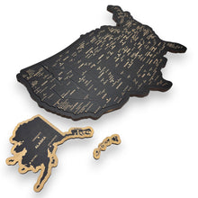 Load image into Gallery viewer, Detailed 50 State map with cities Puzzle - 18x13 Inches - 52 Piece Wood