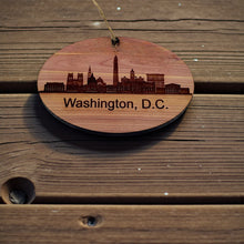 Load image into Gallery viewer, Cedar Ornament - Washington DC skyline