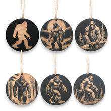 Load image into Gallery viewer, Ornament - Black - Bigfoot Sasquatch - Set of 6