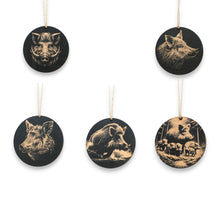 Load image into Gallery viewer, Ornament - Black - Wild Boar - Set of 5