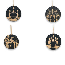 Load image into Gallery viewer, Ornament - Black - Bowling - Set of 4