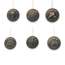 Load image into Gallery viewer, Ornament - Black - Warfighter - Set of 6