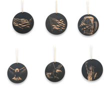Load image into Gallery viewer, Ornament - Black - America - Set of 6