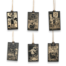 Load image into Gallery viewer, Ornament - Black - Tarot Cards - Set of 6