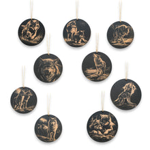 Load image into Gallery viewer, Ornament - Black - Wolf - Set of 9