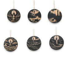 Load image into Gallery viewer, Ornament - Black - Lighthouses - Set of 6