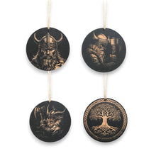 Load image into Gallery viewer, Ornament - Black - Viking - Set of 4
