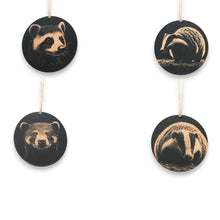 Load image into Gallery viewer, Ornament - Black - Badger - Set of 4
