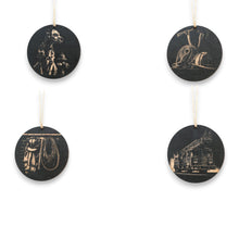 Load image into Gallery viewer, Ornament - Black - Firefighter - Set of 4