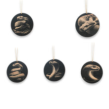 Load image into Gallery viewer, Ornament - Black - Snake herpetology - Set of 5